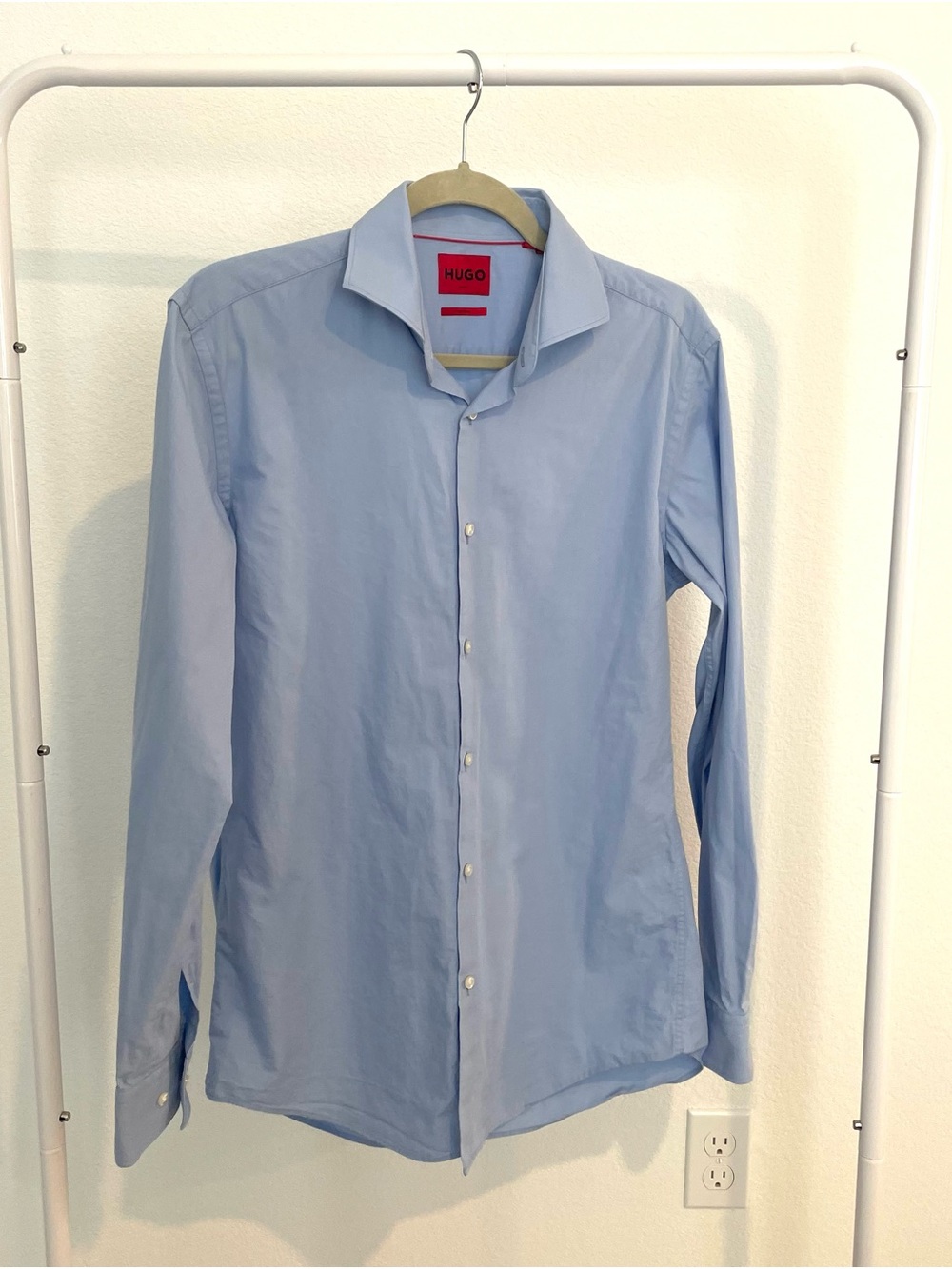 HUGO Light Blue Men's Long-Sleeve Dress Shirt